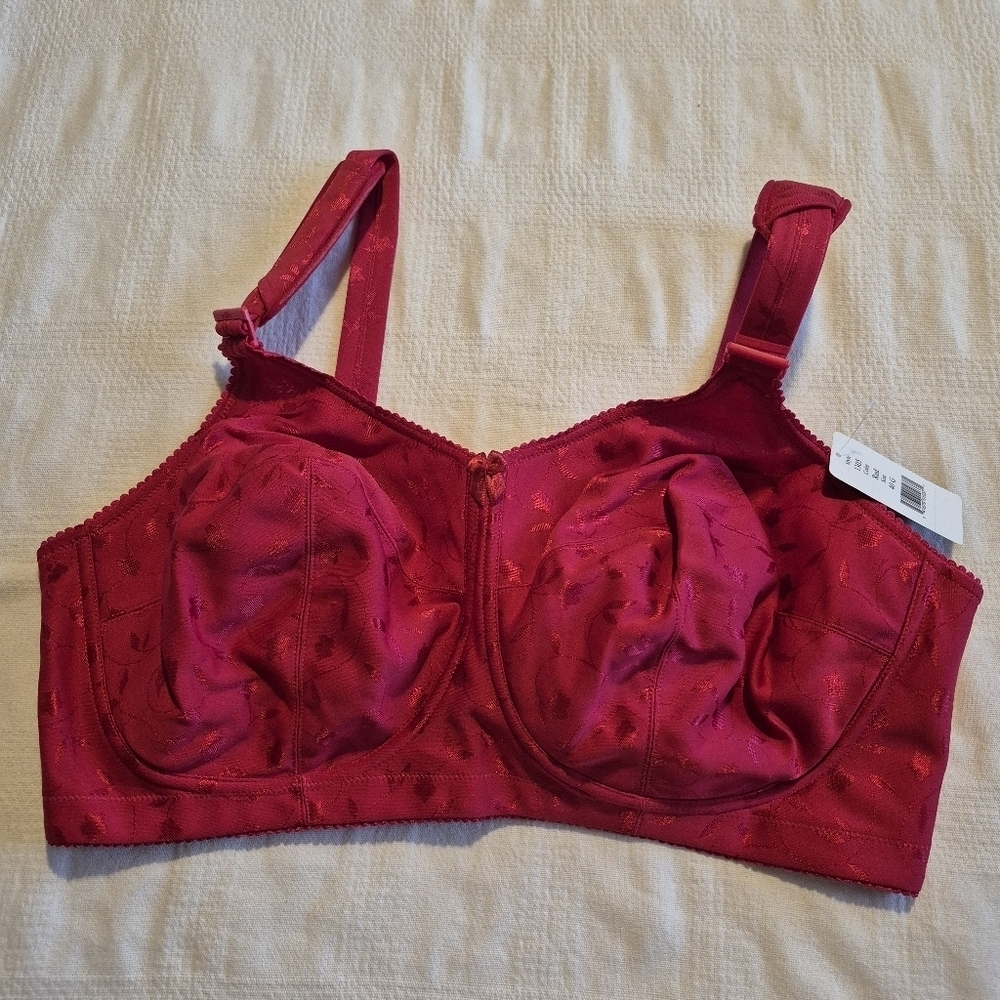 Elila women's size 40 G red bra with padded moveable shoulder straps NWT